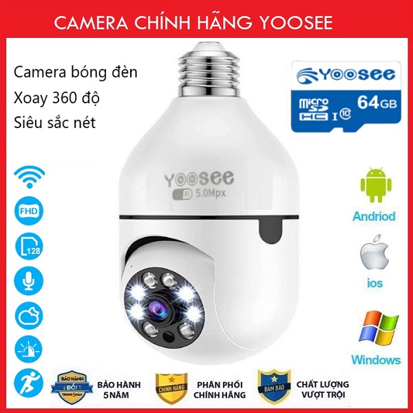 Camera Yoosee Bóng Đèn 5.0 MPX - Có Màu Ban Đêm